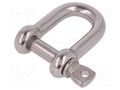 Dee shackle; acid resistant steel A4; for rope; 7mm KRAFTBERG SZE-D7-A4