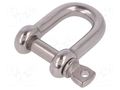 Dee shackle; acid resistant steel A4; for rope; 7mm KRAFTBERG SZE-D7-A4