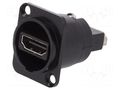 Coupler; HDMI socket,both sides; FT; shielded; 19x24mm; metal CLIFF CP30122