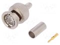 Connector: BNC; plug; male; straight; 75Ω; crimped; for cable; PTFE TELEGÄRTNER J01002A0030