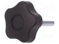 Knob; Ø: 50mm; Ext.thread: M8; 40mm; H: 32mm; technopolymer PP ELESA+GANTER VCT.50P-M8X40-C9