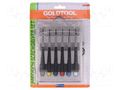 Kit: screwdrivers; Phillips cross,precision,slot; bag; 6pcs. GOLDTOOL GT-173