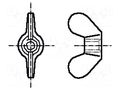 Nut; winged; M6; 1; polyamide; BN 1058; DIN 315 BOSSARD B6/BN1058