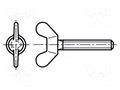 Screw; M6x10; Head: wing; polyamide; DIN 316 BOSSARD B6X10/BN1060