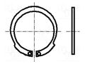 Circlip; spring steel; Shaft dia: 45mm; BN 830; Ring: internal BOSSARD B45/BN830