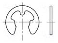 Circlip; spring steel; Shaft dia: 2.79mm; BN 813; Øout: 6.5mm BOSSARD B2.79/BN813