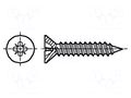Screw; for metal; 2.2x4.5; Head: countersunk; Pozidriv; PZ1; zinc BOSSARD B2.2X4.5/B14066
