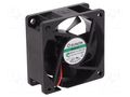 Fan: DC; axial; 12VDC; 60x60x25mm; 32.62m3/h; 22dBA; Vapo; 3800rpm SUNON MF60251V2-A99-A