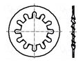 Washer; internally serrated; M3; D=6mm; h=0.4mm; spring steel BOSSARD B3/BN790