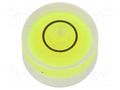 Spirit level; H: 8mm; Ømount.hole: 14mm; plastic; Body: white ELESA+GANTER GN2281-KT-14-G40-1