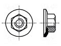 Nut; with flange; hexagonal; M8; steel; Plating: zinc; 13mm; BN 712 BOSSARD B8/BN712