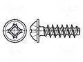 Screw; for plastic; 3.5x12; Head: button; Phillips; PH2; steel; zinc BOSSARD B3.5X12/BN13578