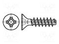 Screw; for plastic; 3x14; Head: countersunk; Phillips; PH1; steel BOSSARD B3X14/BN13576