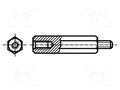 Screwed spacer sleeve; polyamide; M3; M3; 40mm; black BOSSARD B3X40/BN7375