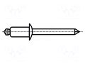 Rivet; aluminium; Rivet diam: 3.2mm; L.rivet: 17mm; BN: BN 924 BOSSARD B3.2X17/BN924
