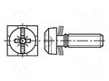 Screw; with washer; M3x6; 0.5; Pozidriv,slotted; PZ1,0.6mm; steel BOSSARD B3X6/BN20218