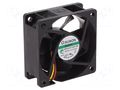 Fan: DC; axial; 24VDC; 60x60x25mm; 45.63m3/h; 27dBA; Vapo; 5200rpm SUNON MF60252VX-G99-A