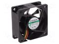 Fan: DC; axial; 12VDC; 60x60x25mm; 39.72m3/h; 27dBA; Vapo; 4500rpm SUNON MF60251V1-G99-A