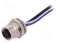 Connector: M12; socket; PIN: 4; female; D code-Ethernet; cables TE Connectivity T4171110504-002