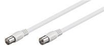 Antenna Cable (Class A+, >95 dB), 3x Shielded, 3 m, white - coaxial plug > coaxial socket (fully shielded) 58809