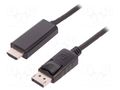 Cable; DisplayPort plug,HDMI plug; DisplayPort 1.1; 3m; black QOLTEC QOLTEC-50437