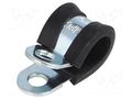 Fixing clamp; ØBundle : 12mm; W: 15mm; steel; Cover material: EPDM MPC INDUSTRIES MPC-LKD11215