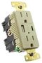 USB CHARGER RCPT, 2PORT, 15A/125V, IVORY USB15AC5IWR