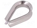 Thimble for rope; acid resistant steel A4; for rope; DIN 6899 KRAFTBERG KAUS-6-A4