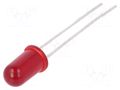 LED; red; 5mm; 2.4mcd; 60°; Front: convex; 1.9÷2.4VDC; No.of term: 2 BROADCOM (AVAGO) HLMP-3301-D0002