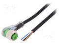 Cable: for sensors/automation; M12; PIN: 4; angled; 3m; plug; 4A MURR ELEKTRONIK 7000-12421-6140300