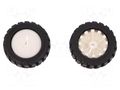 Wheel; white,black; Shaft: D spring; push-in; Ø: 42mm; W: 19mm; 2pcs. DFROBOT DF-FIT0085