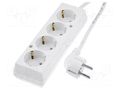 Extension lead; 3x1.5mm2; Schuko; Sockets: 4; PVC; white; Len: 1.5m JONEX PS-470S/1.5-1.5