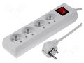 Extension lead; 3x1.5mm2; Sockets: 4; PVC; white; 3m; 16A JONEX PS-470WS/1.5-3.0