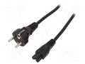 Cable; CEE 7/7 (E/F) plug,IEC C5 female; 1.8m; black; 10A; 250V DIGITUS AK-440103-018-S