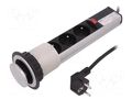 Plug socket strip: furniture; IP20; 16A; 3680W; silver; 250VAC ORNO OR-AE-1347