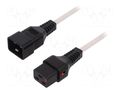 Cable; IEC C19 female,IEC C20 male; PVC; 2m; white; 16A; 250V IEC LOCK IEC-PC1299