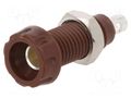 Connector: 4mm banana; socket; 10A; 250VAC; 28.5mm; brown; soldered DELTRON 563-0300