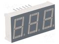 Display: LED; 7-segment; 14.2mm; 0.56"; No.char: 3; red; 30÷60mcd FORYARD FYT-5631BUHR-21