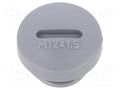 Stopper; M12; 1.5; polyamide; dark grey; Thread: metric; 6mm; 10pcs. ALPHA WIRE HPM12-SL080