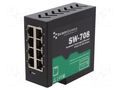 Switch Ethernet; unmanaged; Number of ports: 8; 5÷30VDC; RJ45; SW BRAINBOXES SW-708