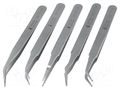 Kit: tweezers; SMD; 120mm; case; 5pcs. IDEAL-TEK IDL-K5SMD.SA