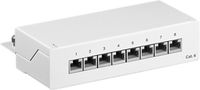 CAT 6 Mini/Desktop Patch Panel, 8 Port, white - STP shielded 62069