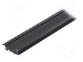 Profiles for LED modules; black; L: 1m; FLAT8; aluminium; recessed TOPMET TOP-FLAT8/BK-1M