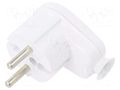 Connector: AC supply; male; plug; 2P; 230VAC; 16A; white; for cable PLASTROL WT-16B/WH
