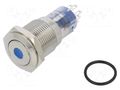 Switch: vandal resistant; DPDT; 3A/250VAC; IP67; ON-(ON); blue BULGIN MP0045/1D1BL012S