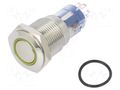 Switch: vandal resistant; DPDT; 3A/250VAC; IP67; ON-(ON); amber BULGIN MP0045/1E2AM012S