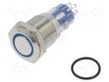 Switch: vandal resistant; DPDT; 3A/250VAC; IP67; ON-(ON); blue BULGIN MP0045/1E2BL220S