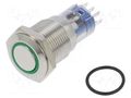 Switch: vandal resistant; DPDT; 3A/250VAC; IP67; ON-(ON); green BULGIN MP0045/1E2GN220S