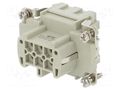 Connector: HDC; female; HE; PIN: 6; 16A; 500V; 6+PE; size 3; crimped TE Connectivity T2040064201-000