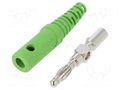 Connector: 4mm banana; plug; 32A; 33VAC; 70VDC; green; 2.5mm2 SCHÜTZINGER FK8S-GN